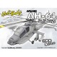 AH003 - Apache AH-64 Glass Fiber Fuselage with Air Operate Retractable Landing Gear - 600 Class (Gray Camouflage)